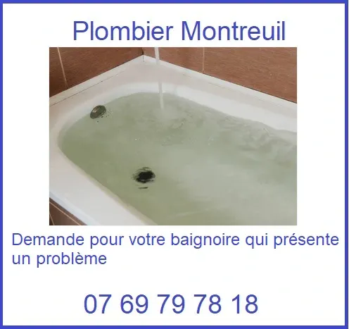 installation, réparation, débouchage & dépannage baignoire montreuil 93100